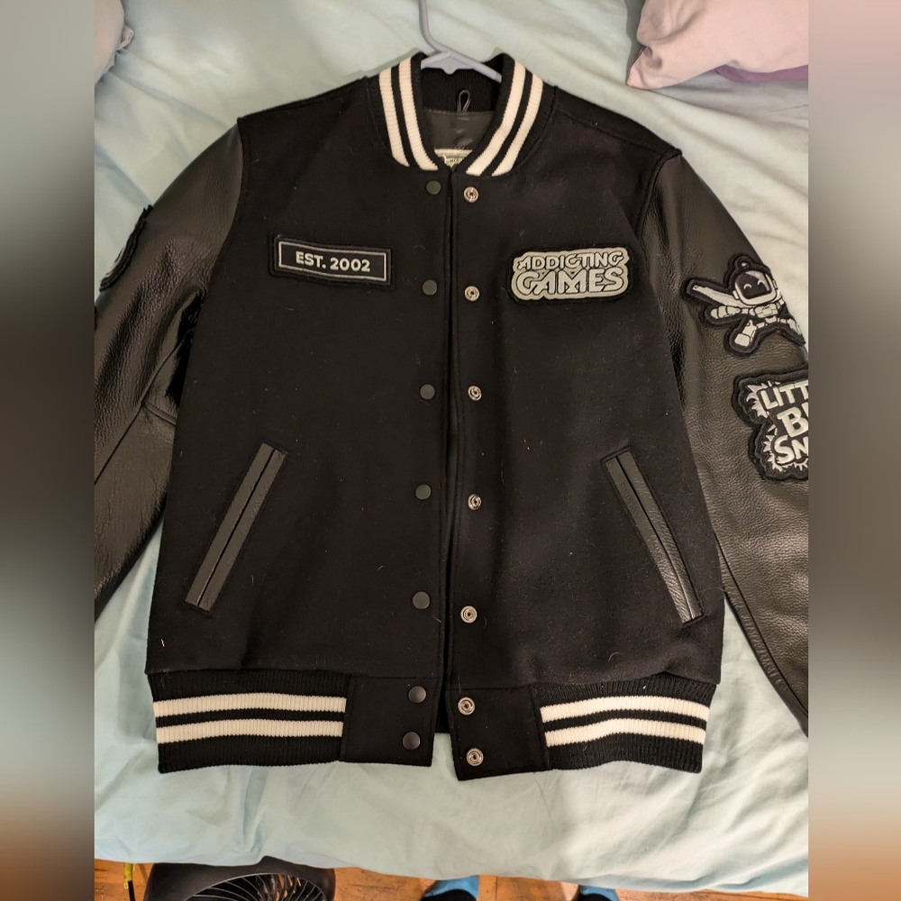 Roots Leather Wool Varsity Jacket Unisex